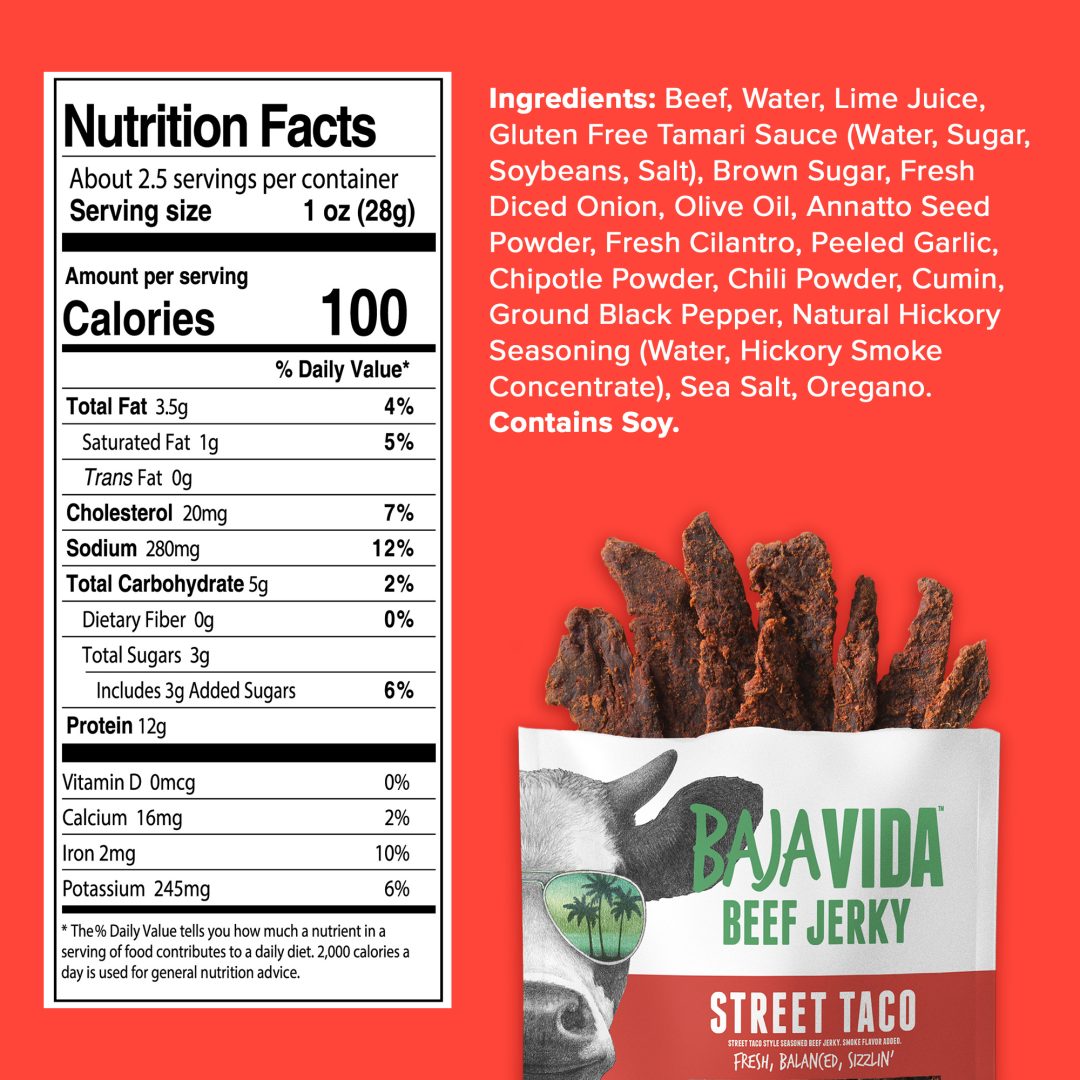 Baja Vida Beef Jerky Street Taco NFP