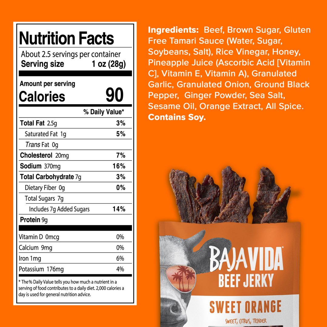 Baja Vida Beef Jerky Sweet Orange NFP